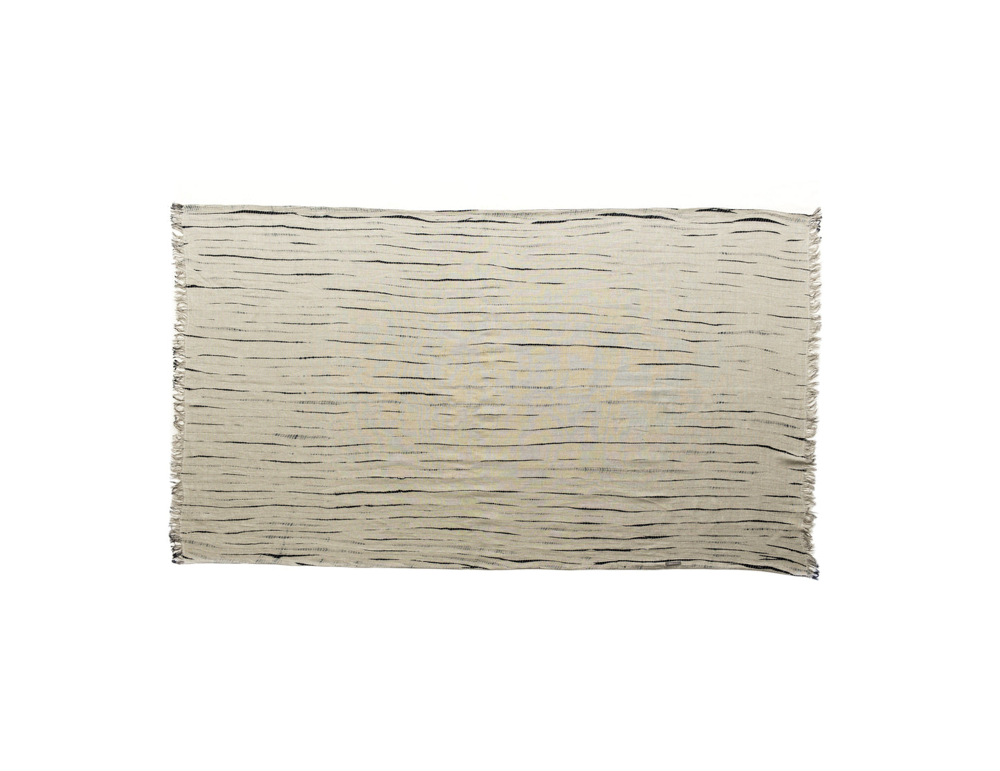Double Woven Linen Throw - Black Light Grey