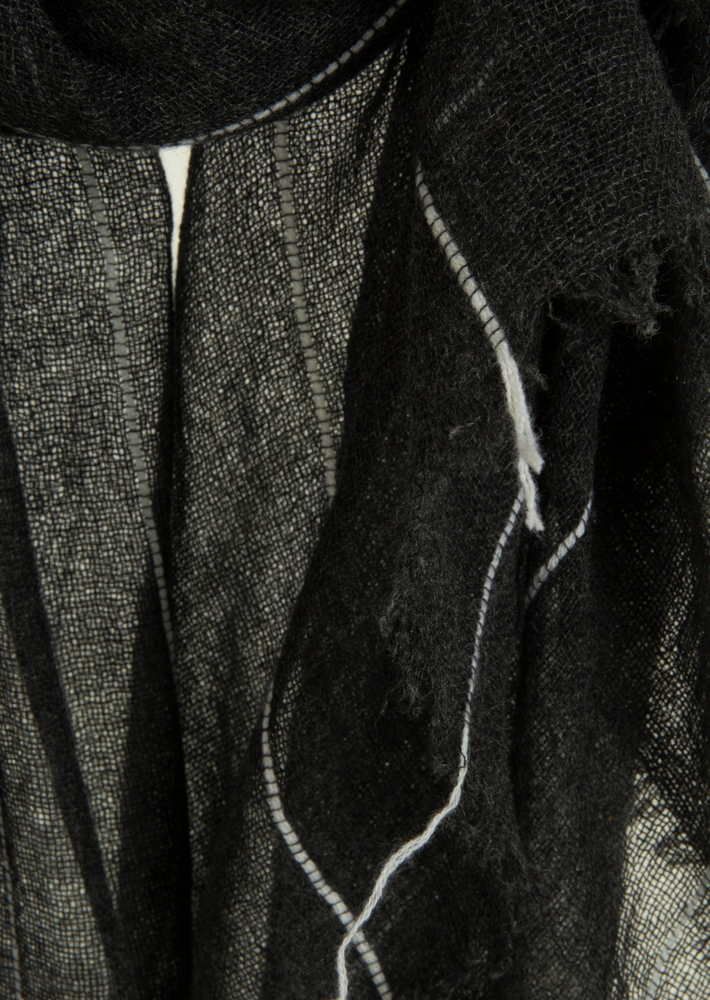 Soho Baby Cashmere Shawl - Charcoal & White