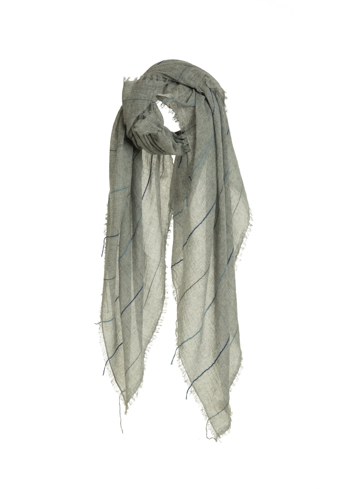 Soho Baby Cashmere Shawl - Grey & Blue