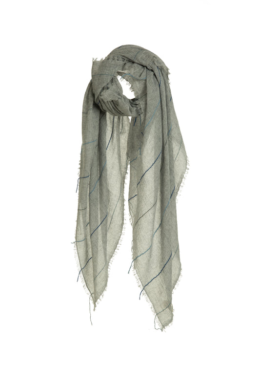 Soho Baby Cashmere Shawl - Grey & Blue