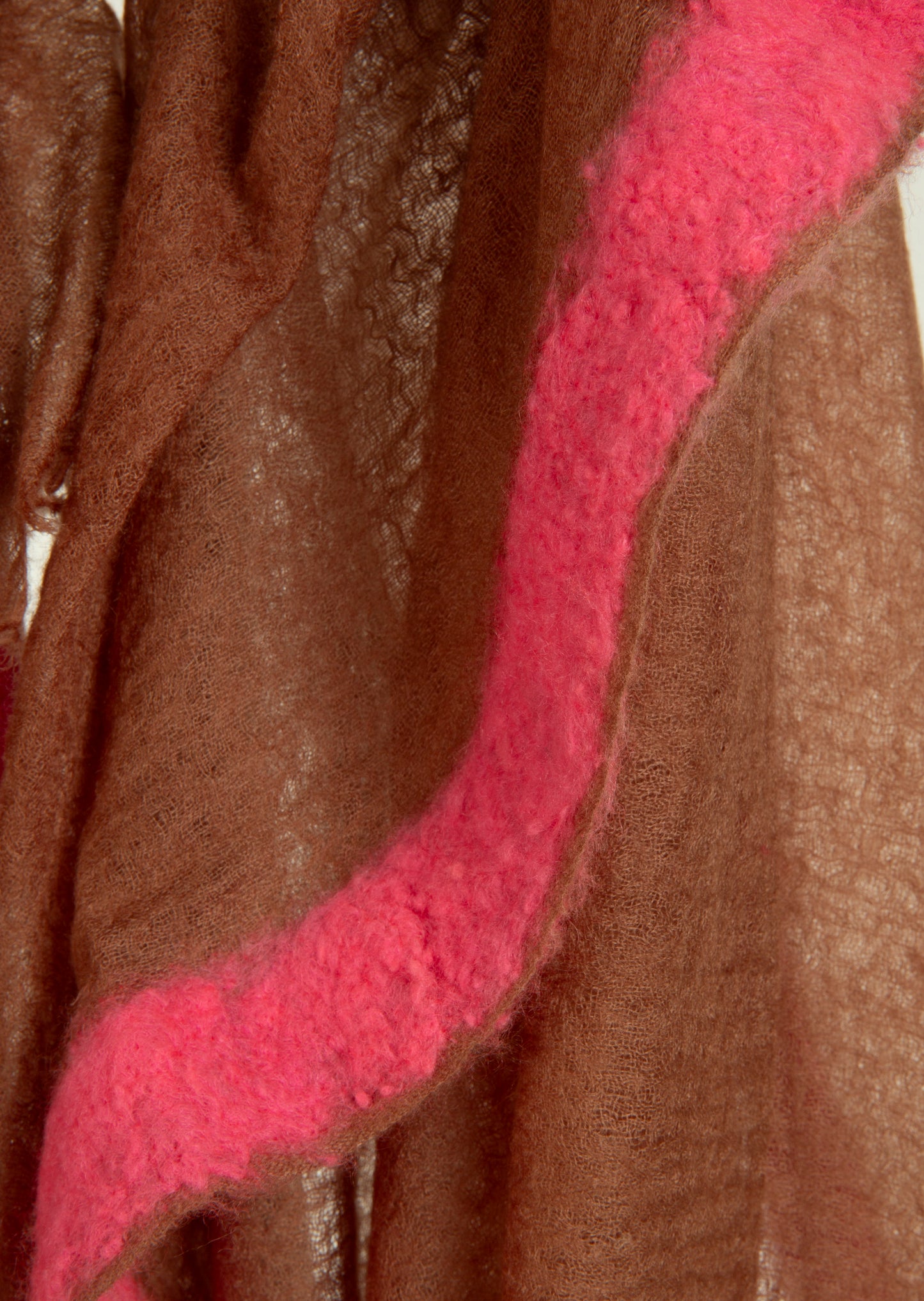 Grand Souffle Semi Felted Shawl - Hazelnut & Bright