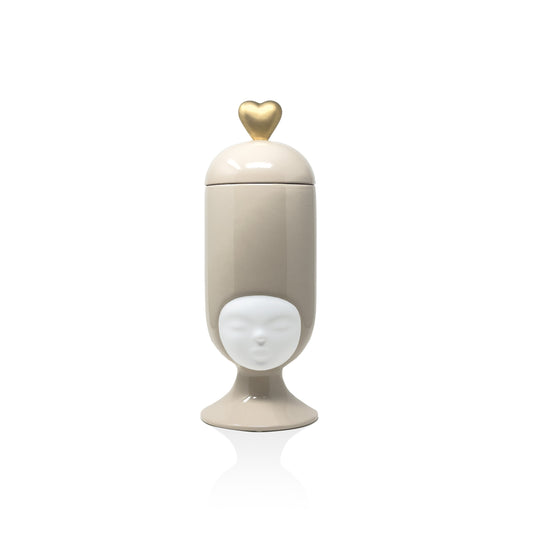 Clara in Love - Light Beige Sculpture