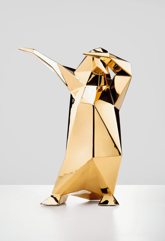 Dab Penguin Gold Sculpture