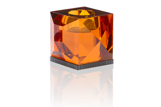 Ophelia Tealight Holder Amber | Black